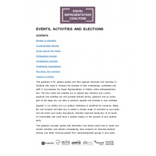 Events, Activities and Elections: Guidance Pdf